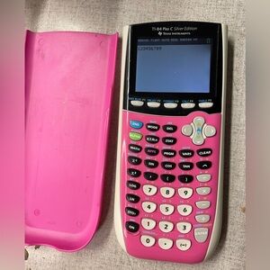 Texas Instruments TI-84 Plus C Silver Edition Graphing Calculator Pink W/ Cover